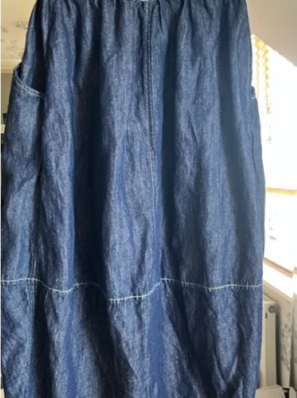 Women's Dark Blue Denim Mini Skirt with Pocket